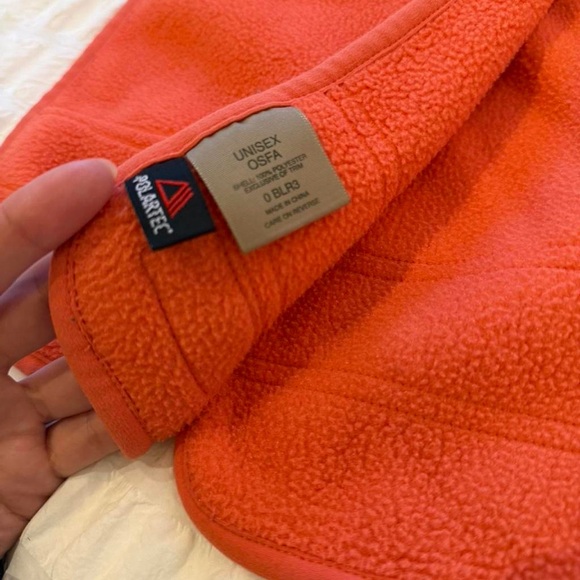 L.L. Bean Orange Fleece Scarf - Picture 2 of 2